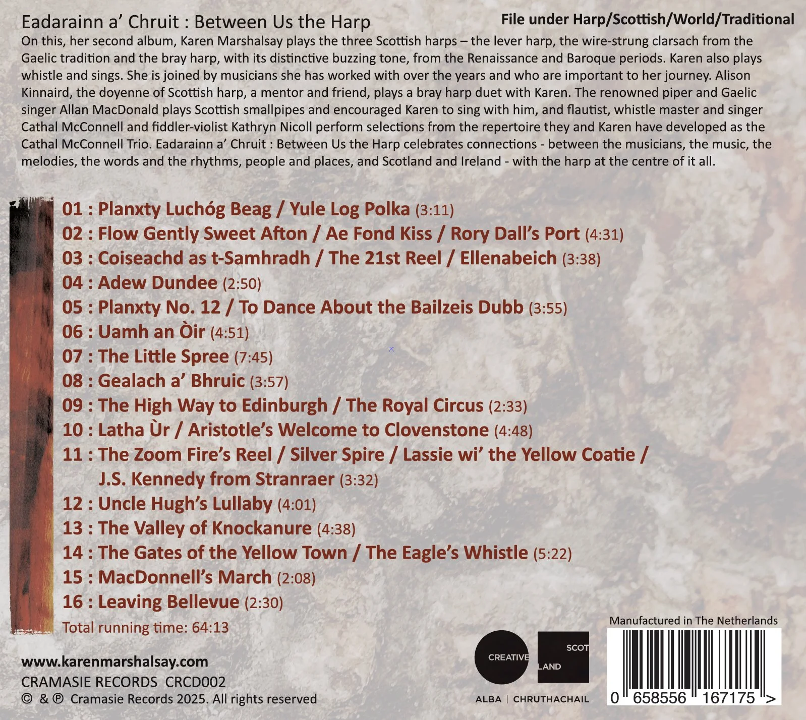Eadarainn a' Chruit : Between Us the Harp CD by Karen Marshalsay
